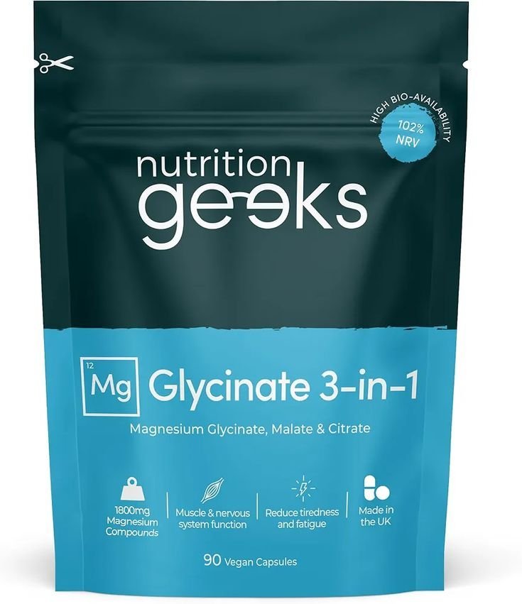 Magnesium Glycinate 3-in-1 Complex 1800mg – The Ultimate Vegan Supplement for Better Sleep, Muscle Recovery, and Mental Wellness